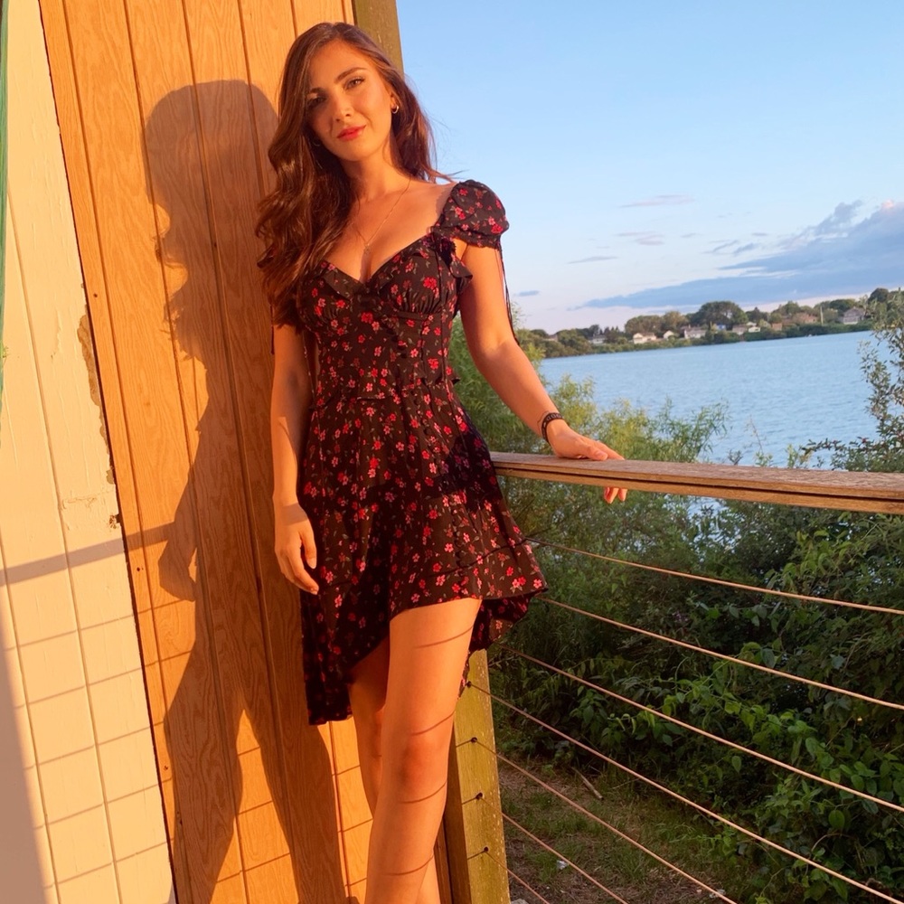 For love and lemons mini / midi floral dress XS